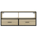 tv-bord 100x31x39,5 cm konstrueret træ og metal sonoma-eg
