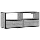 tv-bord 100x31x39,5 cm konstrueret træ og metal grå sonoma-eg