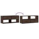 tv-bord 100x31x39,5 cm konstrueret træ og metal brunt eg