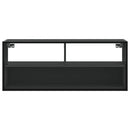 tv-bord 100x31x39,5 cm konstrueret træ og metal sort