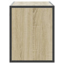 tv-bord 100x31x39,5 cm konstrueret træ og metal sonoma-eg