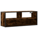 tv-bord 100x31x39,5 cm konstrueret træ og metal røget egetræ