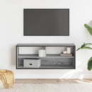 tv-bord 100x31x39,5 cm konstrueret træ og metal grå sonoma-eg
