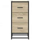 skab 35,5x35x76 cm konstrueret træ og metal sonoma-eg