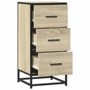 skab 35,5x35x76 cm konstrueret træ og metal sonoma-eg