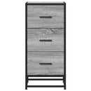 skab 35,5x35x76 cm konstrueret træ og metal grå sonoma-eg