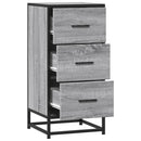 skab 35,5x35x76 cm konstrueret træ og metal grå sonoma-eg