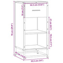 skab 35,5x35x76 cm konstrueret træ og metal sonoma-eg