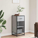 skab 35,5x35x76 cm konstrueret træ og metal grå sonoma-eg