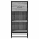 skab 35,5x35x76 cm konstrueret træ og metal grå sonoma-eg