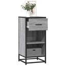 skab 35,5x35x76 cm konstrueret træ og metal grå sonoma-eg