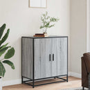 skab 68x35x76 cm konstrueret træ og metal grå sonoma-eg