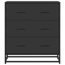 skuffeskab 68x35x76 cm konstrueret træ og metal sort