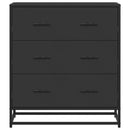 skuffeskab 68x35x76 cm konstrueret træ og metal sort