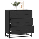 skuffeskab 68x35x76 cm konstrueret træ og metal sort