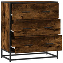 skab 68x35x76 cm konstrueret træ og metal røget egetræsfarve