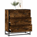 skab 68x35x76 cm konstrueret træ og metal røget egetræsfarve