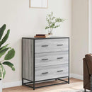 skab 68x35x76 cm konstrueret træ og metal grå sonoma-eg
