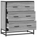 skab 68x35x76 cm konstrueret træ og metal grå sonoma-eg
