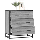 skab 68x35x76 cm konstrueret træ og metal grå sonoma-eg