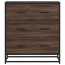 skab 68x35x76 cm konstrueret træ og metal brun egetræsfarve