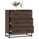 skab 68x35x76 cm konstrueret træ og metal brun egetræsfarve