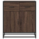 skuffeskab 68x35x76 cm konstrueret træ brun egetræsfarve