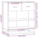 skuffeskab 68x35x76 cm konstrueret træ sort