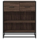 skuffeskab 68x35x76 cm konstrueret træ brun egetræsfarve