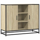 skab 92x35x76 cm konstrueret træ røget egetræsfarve
