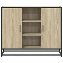 skab 92x35x76 cm konstrueret træ røget egetræsfarve