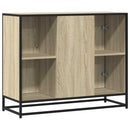 skab 92x35x76 cm konstrueret træ røget egetræsfarve