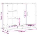 skab 92x35x76 cm konstrueret træ røget egetræsfarve