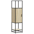 skab sonoma-eg 35,5x35x139 cm konstrueret træ og metal