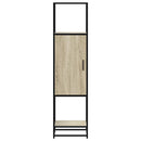 skab sonoma-eg 35,5x35x139 cm konstrueret træ og metal