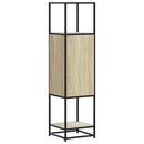 skab sonoma-eg 35,5x35x139 cm konstrueret træ og metal
