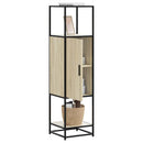 skab sonoma-eg 35,5x35x139 cm konstrueret træ og metal