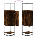 skab sonoma-eg 35,5x35x139 cm konstrueret træ og metal