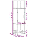 skab sonoma-eg 35,5x35x139 cm konstrueret træ og metal