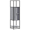 skab 35,5x35x139 cm konstrueret træ grå sonoma-eg og metal