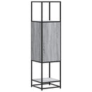 skab 35,5x35x139 cm konstrueret træ grå sonoma-eg og metal