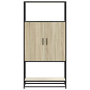 skab sonoma-eg 68x35x139 cm konstrueret træ og metal