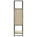 skab sonoma-eg 68x35x139 cm konstrueret træ og metal