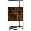 skab sonoma-eg 68x35x139 cm konstrueret træ og metal