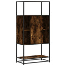 skab sonoma-eg 68x35x139 cm konstrueret træ og metal