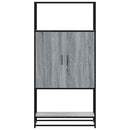 skab 68x35x139 cm konstrueret træ grå sonoma-eg og metal