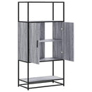 skab 68x35x139 cm konstrueret træ grå sonoma-eg og metal