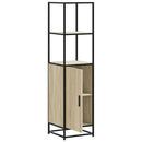 skab sonoma-eg 35,5x35x139 cm konstrueret træ og metal