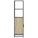 skab sonoma-eg 35,5x35x139 cm konstrueret træ og metal