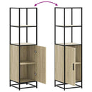 skab sonoma-eg 35,5x35x139 cm konstrueret træ og metal